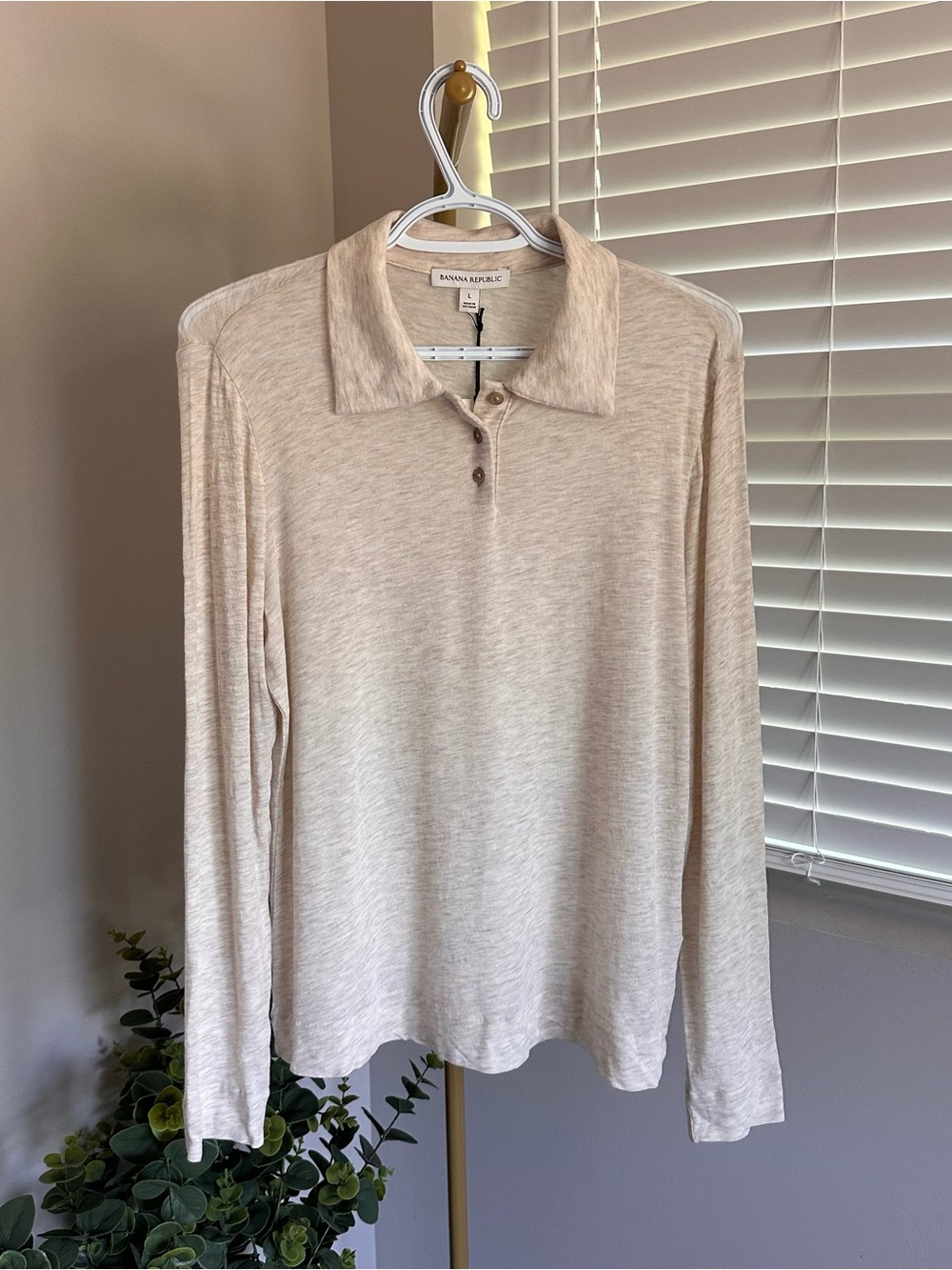 Banana Republic Long-Sleeve Polo Top
